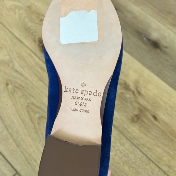 NEW Kate Spade ‘Carima’ Blue suede loafers flats - Picture 5 of 7
